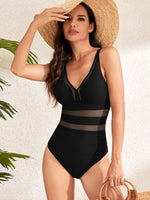 Women's Flare V-Neck Spaghetti Strap One-Piece Bikini Swim suit