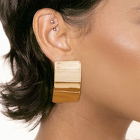 Stainless Steel Rectangle Earrings