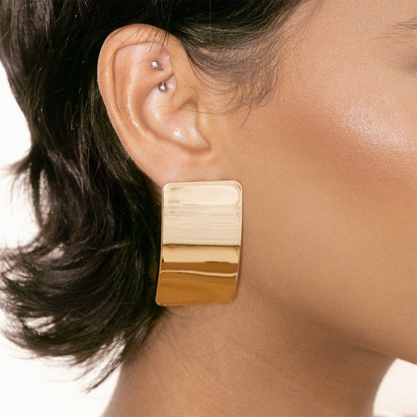 Stainless Steel Rectangle Earrings