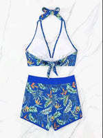 Women's Printed Halter Neck Two-Piece Bikini Swim suit Set