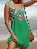 Women's Cutout V-Neck Sheer Cover-Up Swim wear Dress