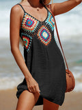 Women's Cutout V-Neck Sheer Cover-Up Swim wear Dress