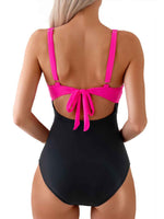 Women's Tied Cutout Contrast One-Piece Bikini Swim suit