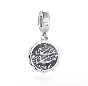 Pandora Sterling Silver Happy Birthday Zodiac "Gemini" Charm