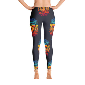 Women's Francesca Pierre-Giroux Cool Lion Yoga pants leggings for exercise and cross fit - World Class Depot Inc