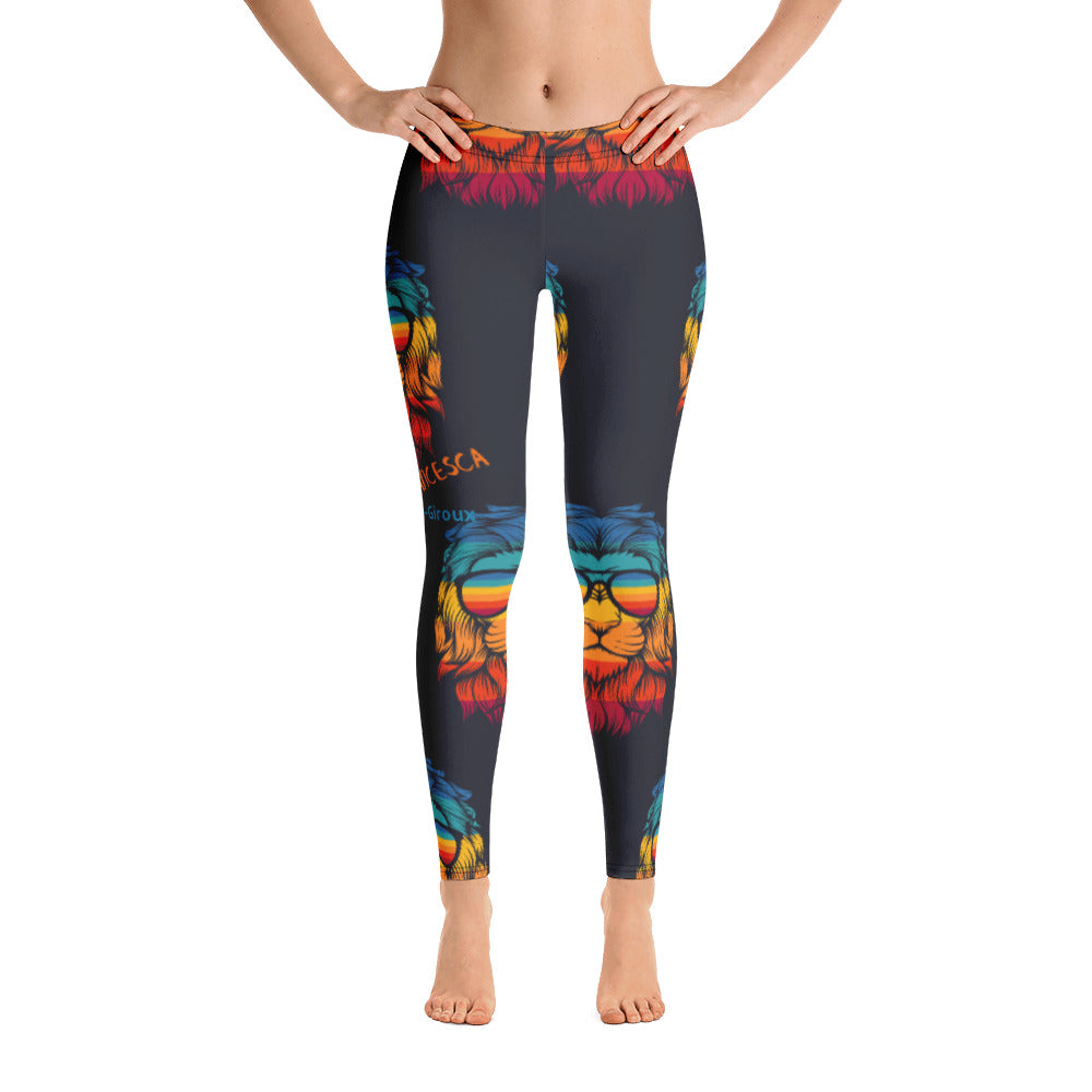 Women's Francesca Pierre-Giroux Cool Lion Yoga pants leggings for exercise and cross fit - World Class Depot Inc