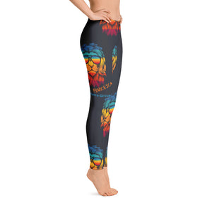 Women's Francesca Pierre-Giroux Cool Lion Yoga pants leggings for exercise and cross fit - World Class Depot Inc