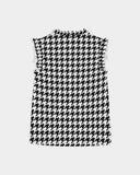 Houndstooth Women's Ruffle Sleeve Top - World Class Depot Inc