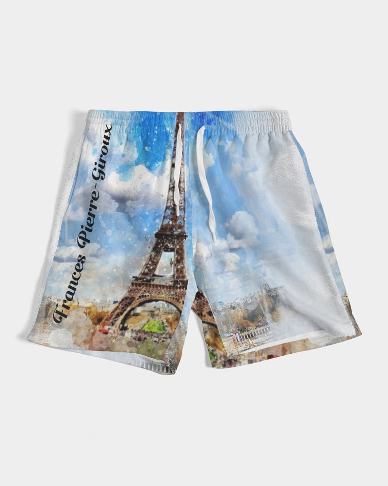 France Pierre-Giroux Beautiful Paris water color Men's Swim Trunk - World Class Depot Inc