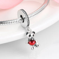 Sterling Silver and Red apple Bear Pandora Charm - World Class Depot Inc