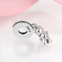 Sterling Silver and Red apple Bear Pandora Charm - World Class Depot Inc