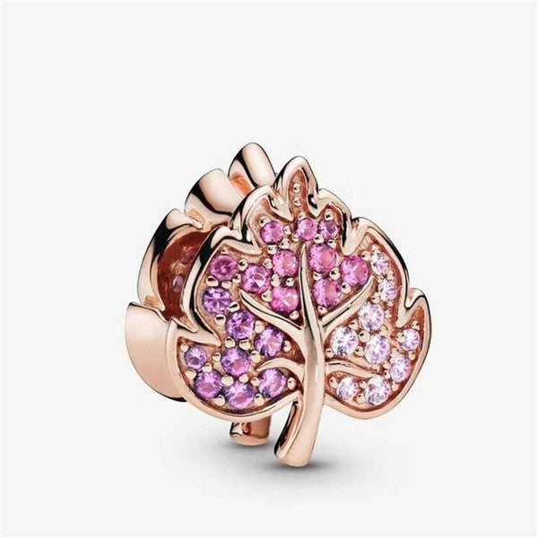 Pandora Rose gold and purple Heart Leaf charm - World Class Depot Inc