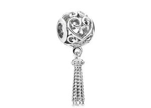 Pandora Silver Heart carving Charm 925 Sterling Silver - World Class Depot Inc