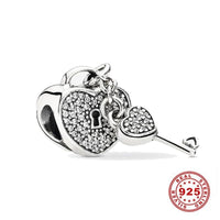 Pandora Heart and Key silver charm - World Class Depot Inc