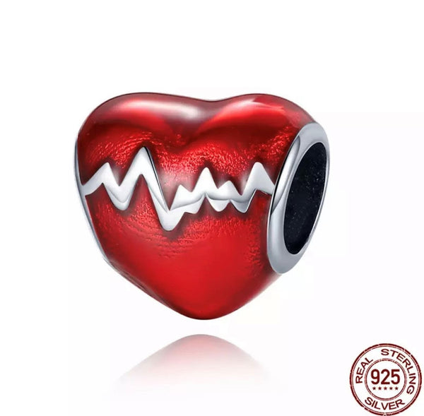 Pandora Heart Pulse red charm - World Class Depot Inc