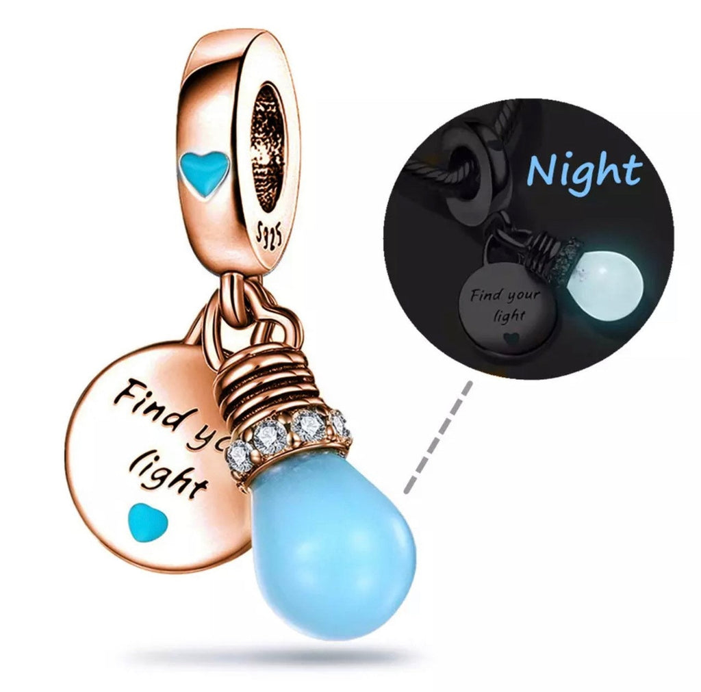 Pandora Rose Gold and Blue Find My Light Charm - World Class Depot Inc