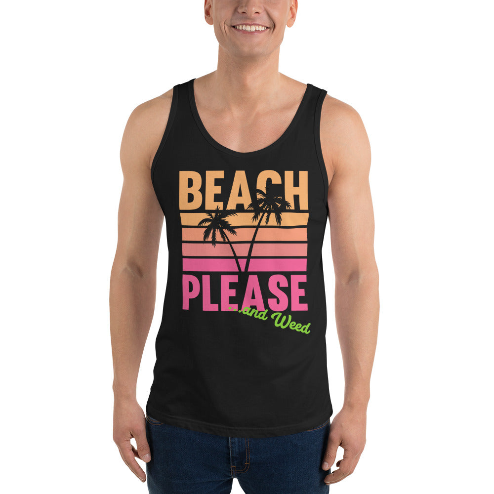 Unisex Beach Please Tank Top T-shirt - World Class Depot Inc