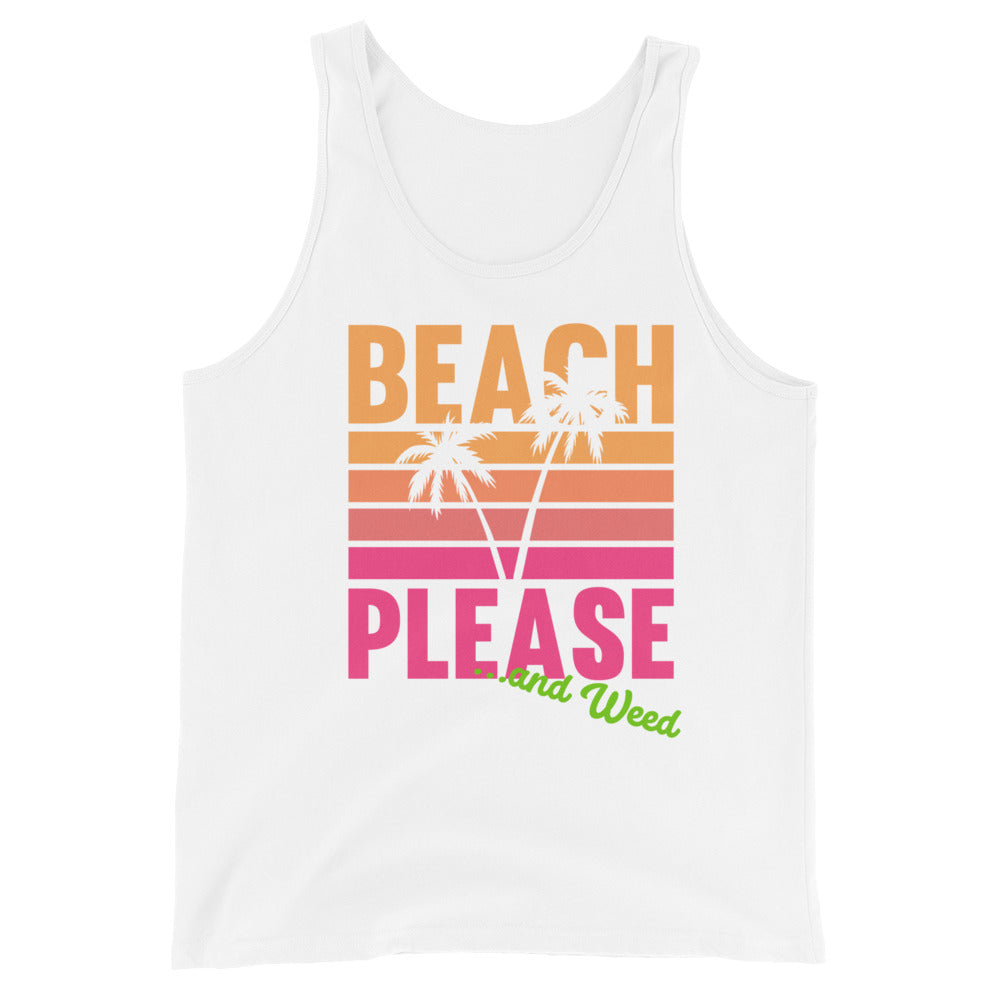 Unisex Beach Please Tank Top T-shirt - World Class Depot Inc