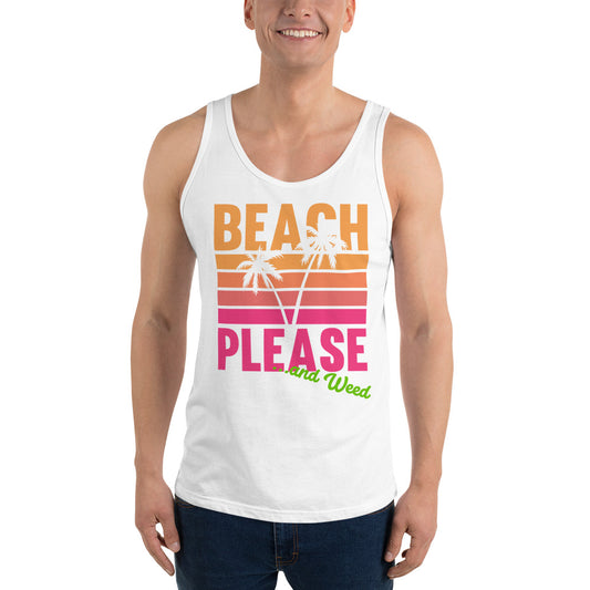 Unisex Beach Please Tank Top T-shirt - World Class Depot Inc
