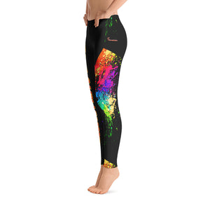 Women's Francesca Pierre-Giroux Black Paint yoga Leggings for exercise and fitness - World Class Depot Inc