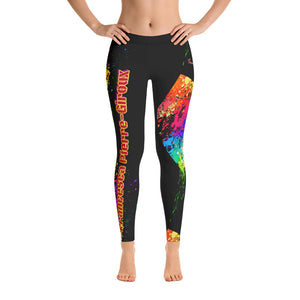 Women's Francesca Pierre-Giroux Black Paint yoga Leggings for exercise and fitness - World Class Depot Inc