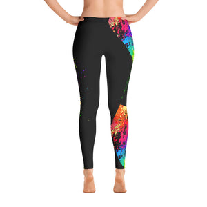 Women's Francesca Pierre-Giroux Black Paint yoga Leggings for exercise and fitness - World Class Depot Inc