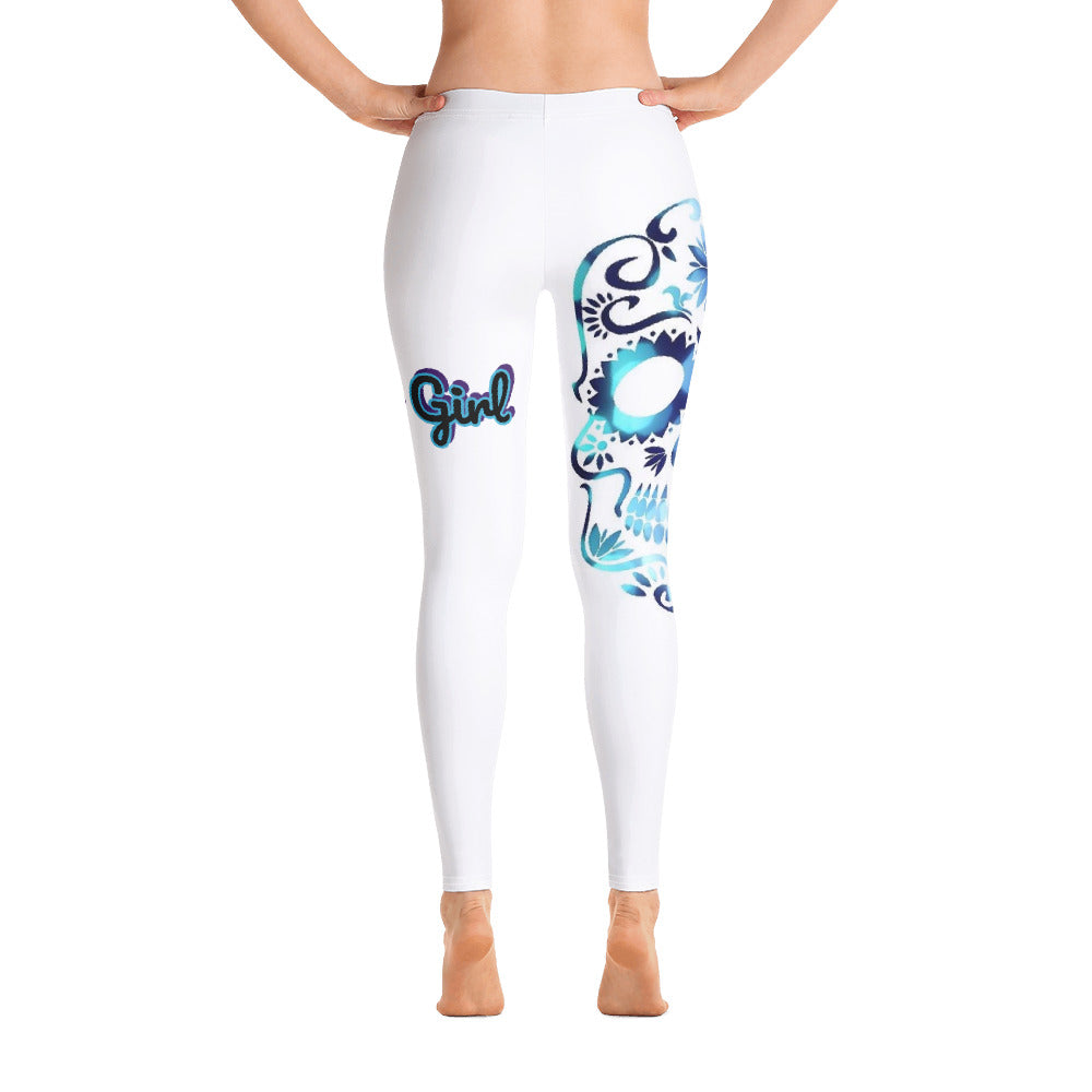 Women's Sugar Girl Sugar Skull yoga leggings for exercise and fitness - World Class Depot Inc