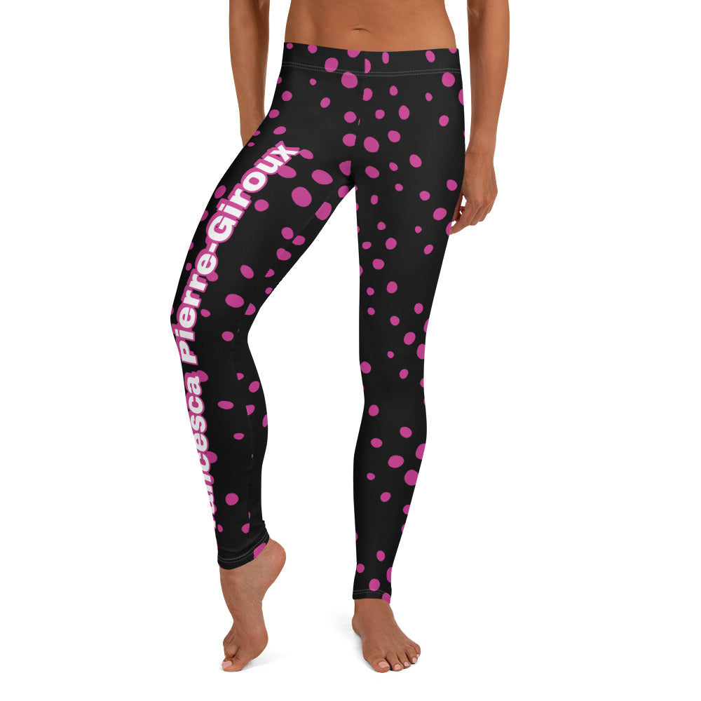 Women's Francesa Pierre-Giroux pooka dots yoga Leggings for exercise and fitness - World Class Depot Inc