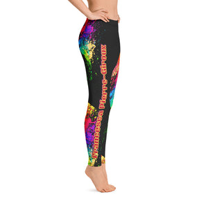 Women's Francesca Pierre-Giroux Black Paint yoga Leggings for exercise and fitness - World Class Depot Inc