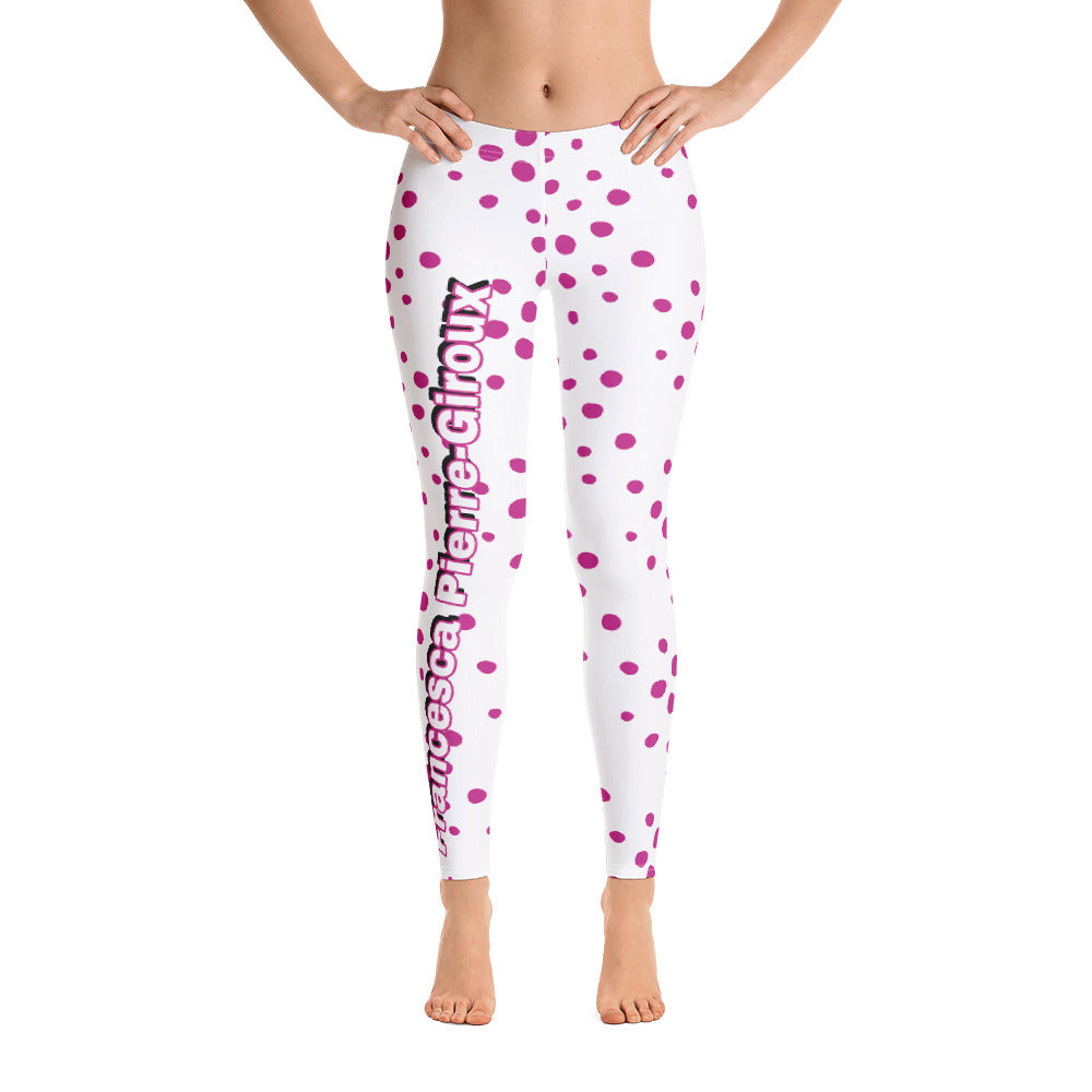 Women's Francesa Pierre-Giroux pooka dots yoga Leggings for exercise and fitness - World Class Depot Inc