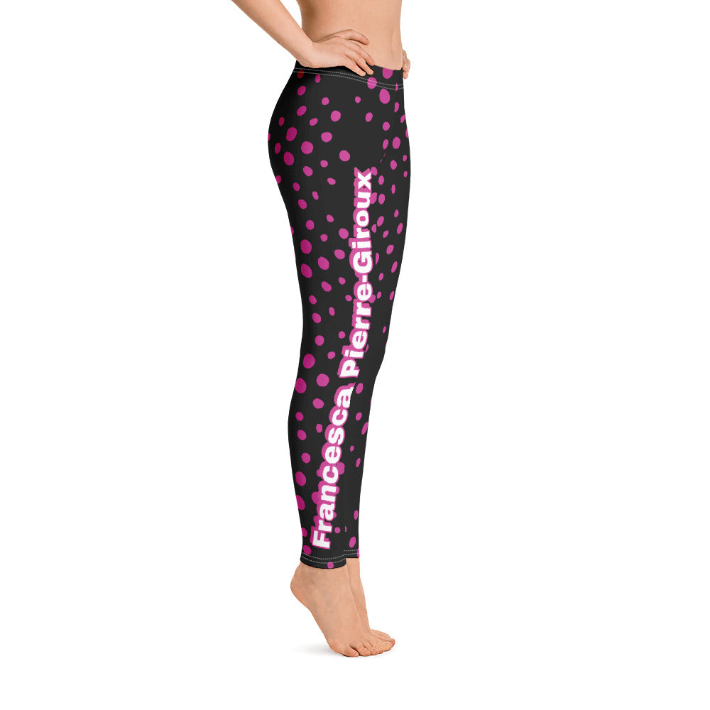 Women's Francesa Pierre-Giroux pooka dots yoga Leggings for exercise and fitness - World Class Depot Inc