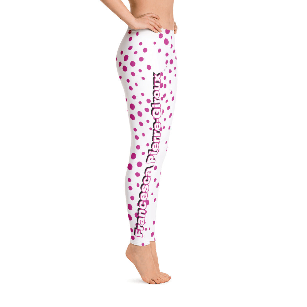 Women's Francesa Pierre-Giroux pooka dots yoga Leggings for exercise and fitness - World Class Depot Inc